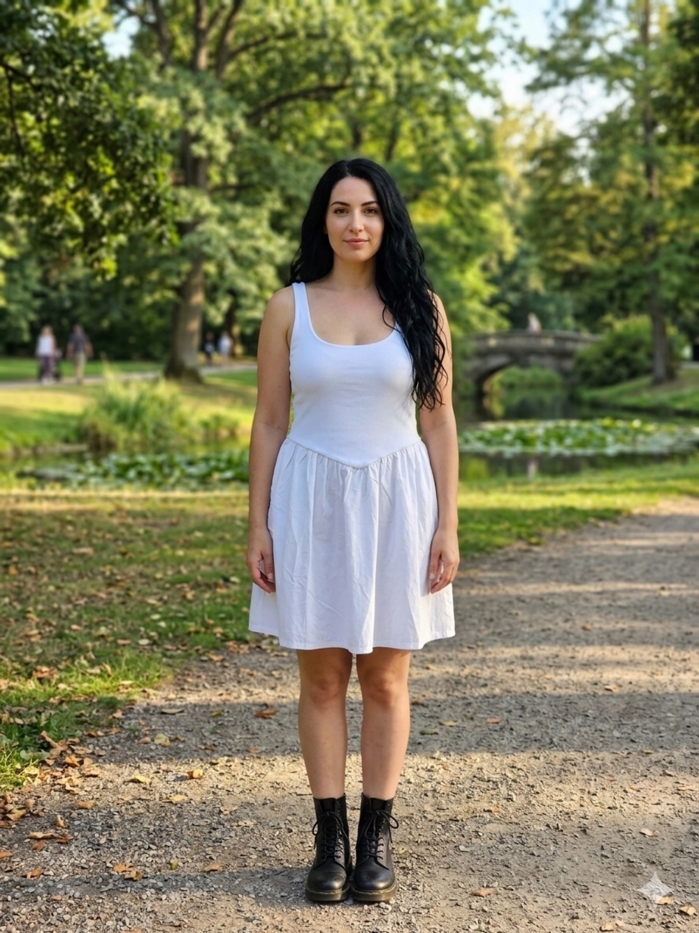 No Boundaries White Scoop Neck Sleeveless Skater Dress XL